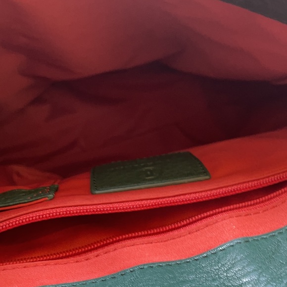 Cole Haan Deep Teal Leather Flap Shoulder Bag. - Picture 10 of 13